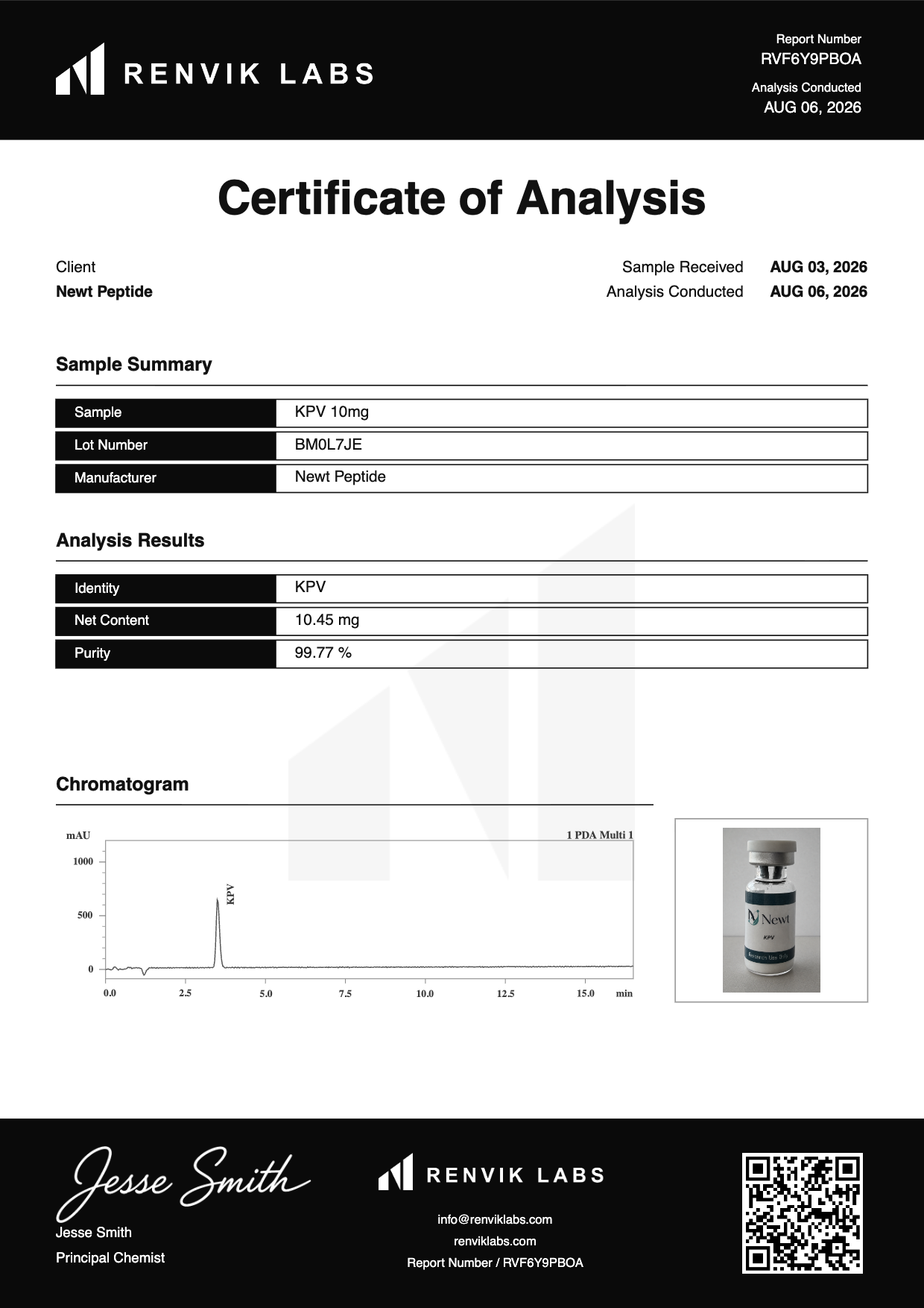 KPV COA page 1