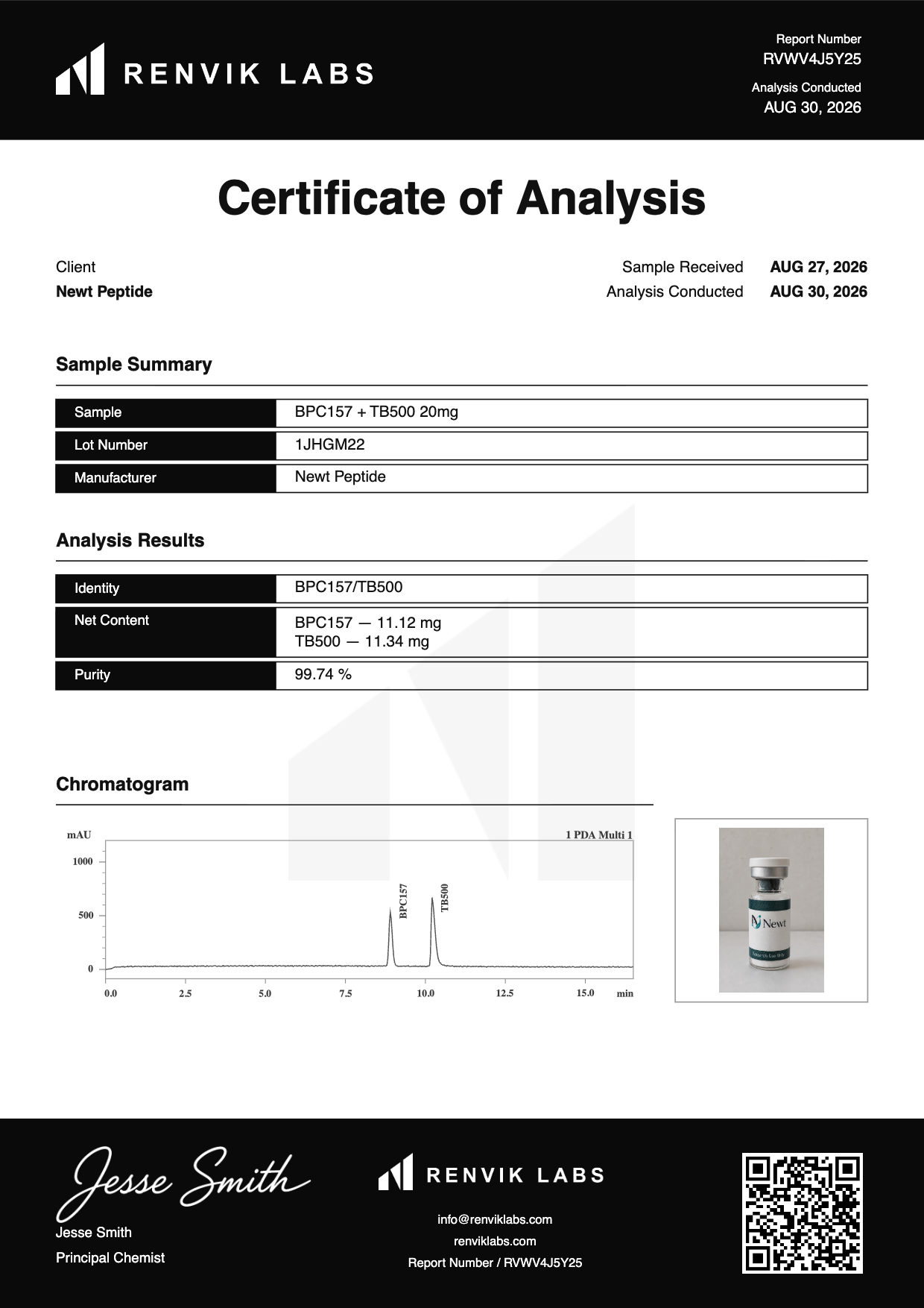 BPC-157 & TB-500 COA page 1