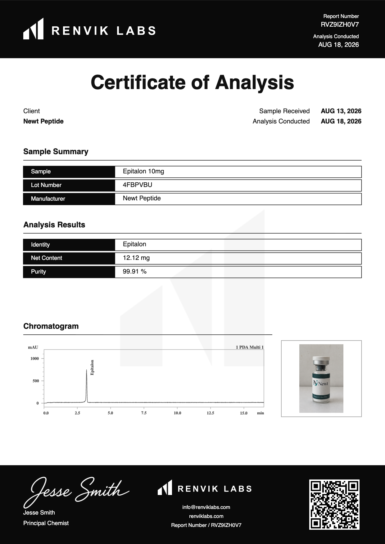 Epitalon COA page 1