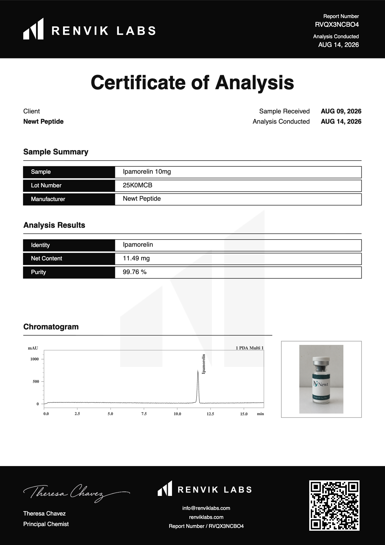 Ipamorelin COA page 1
